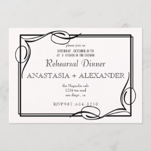 Classic Invitation to the Rehearsal dinner.