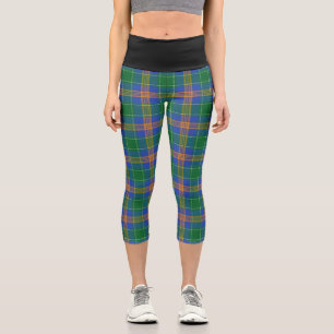 Classic Irish Clan McAuliffe Tartan Plaid Capri Leggings