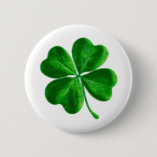 Classic Irish four leaf Clover 6 Cm Round Badge