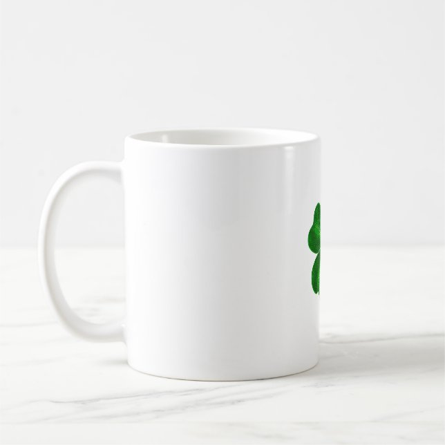 Classic Irish four leaf Clover design Coffee Mug (Left)