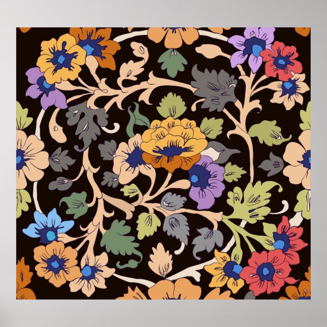 Classic Islamic: Floral Seamless Ornament Poster (Front)
