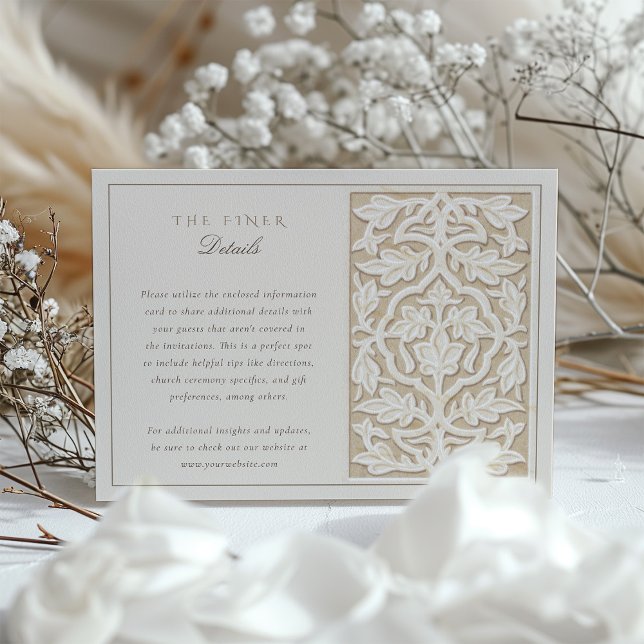 Classic Islamic Floral Wedding Information Card (Creator Uploaded)