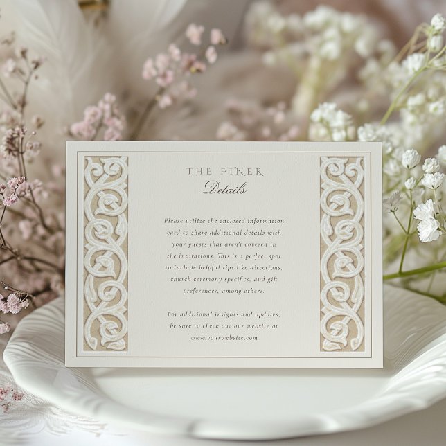 Classic Islamic Floral Wedding Information Card (Creator Uploaded)
