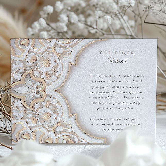 Classic Islamic Floral Wedding Information Card (Creator Uploaded)