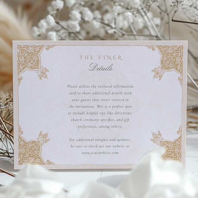 Classic Islamic Floral Wedding Information Card (Creator Uploaded)