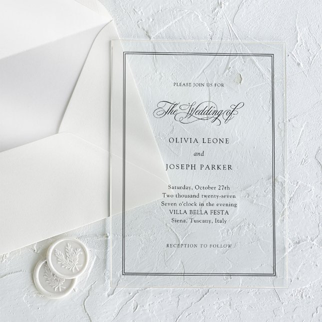 Classic Italian Elegance | Wedding Acrylic Invitations (Creator Uploaded)