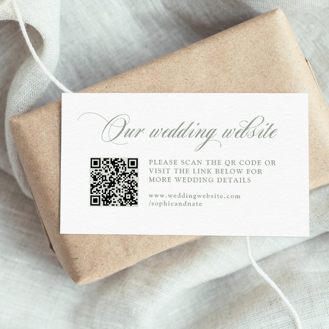 Classic Italian Elegance | Wedding Website QR Code Enclosure Card (Creator Uploaded)