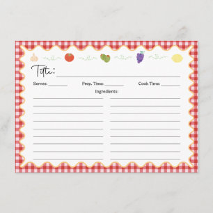 Classic Italian Kitchen Recipe Card