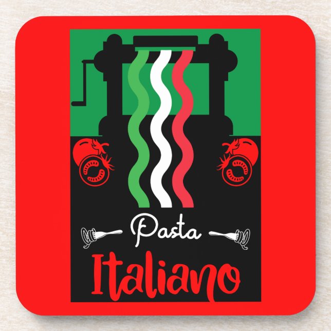 Classic Italian Pasta Kitchen Gift Coaster (Front)