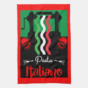 Classic Italian Pasta Kitchen Gift Tea Towel