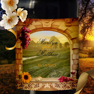 Classic Italian Style Wedding Wine Label