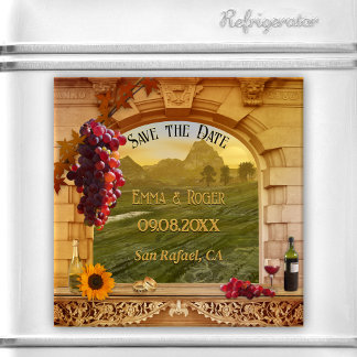 Classic Italian Vineyard Autumn Save the Date Magnet