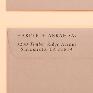 Classic Italic Wedding Couple Names Return Address Self-inking Stamp