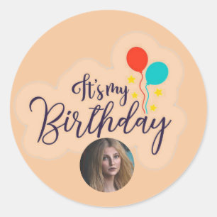 Classic 'It's My Birthday' Round Sticker