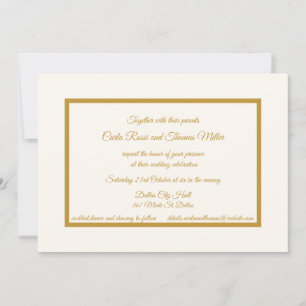Classic  ivory and gold  invitation