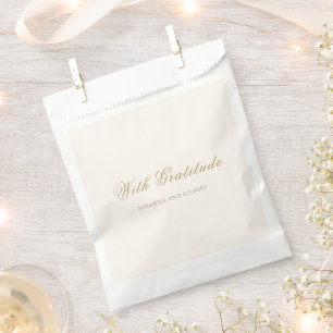 Classic Ivory and Gold Timeless Wedding Favour Bags