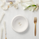 Classic Ivory and Gold Timeless Wedding Paper Plate<br><div class="desc">A classic and timeless design.</div>