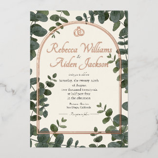 Classic Ivory and Rose Gold Foil Wedding