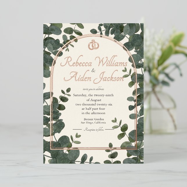 Classic Ivory and Rose Gold Foil Wedding (Standing Front)