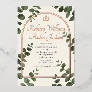 Classic Ivory and Rose Gold Foil Wedding