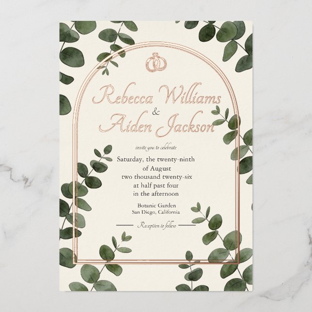 Classic Ivory and Rose Gold Foil Wedding (Front)