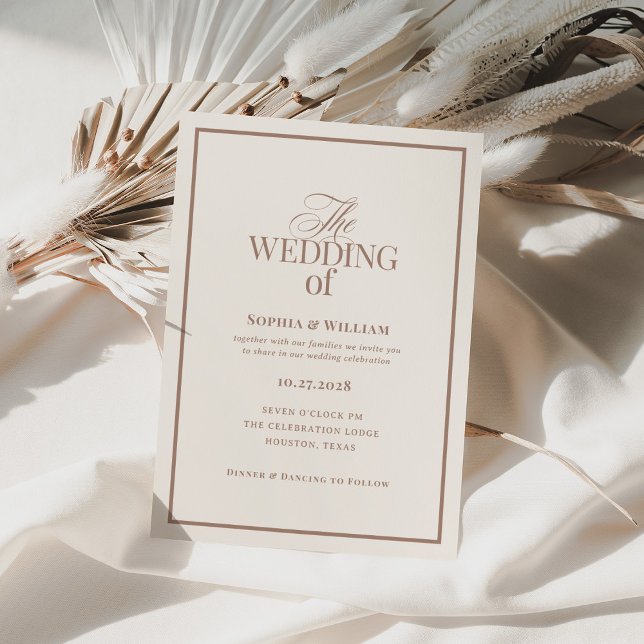 Classic Ivory and Taupe | Luxe Neutral Wedding Invitation (Creator Uploaded)