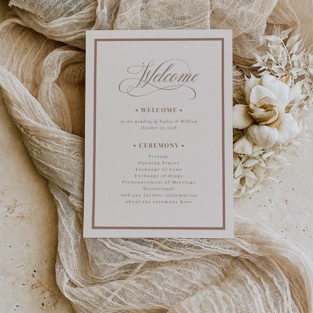 Classic Ivory and Taupe | Luxe Neutral Wedding Programme (Creator Uploaded)