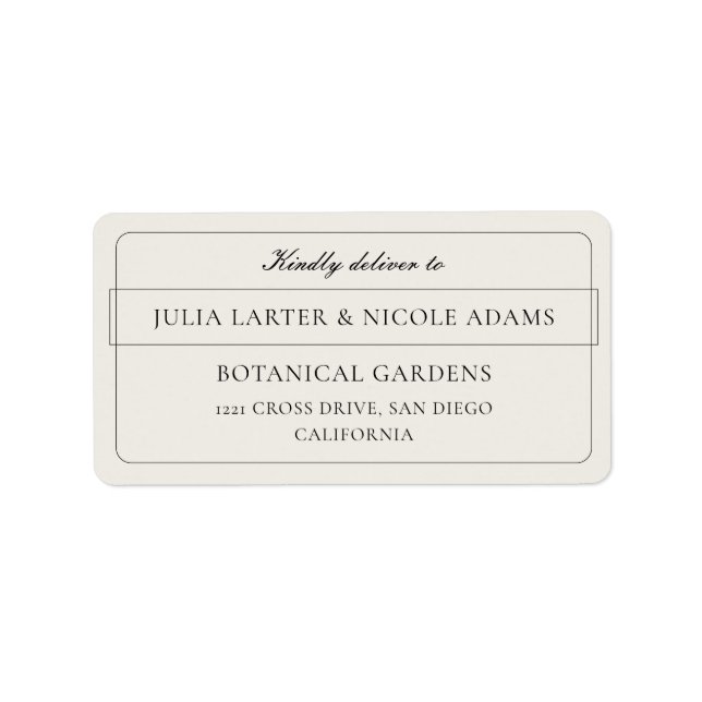 Classic Ivory Black Calligraphy Address Labels (Front)