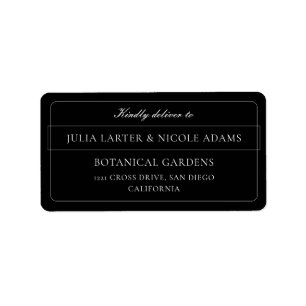 Classic Ivory Black Calligraphy Address Labels