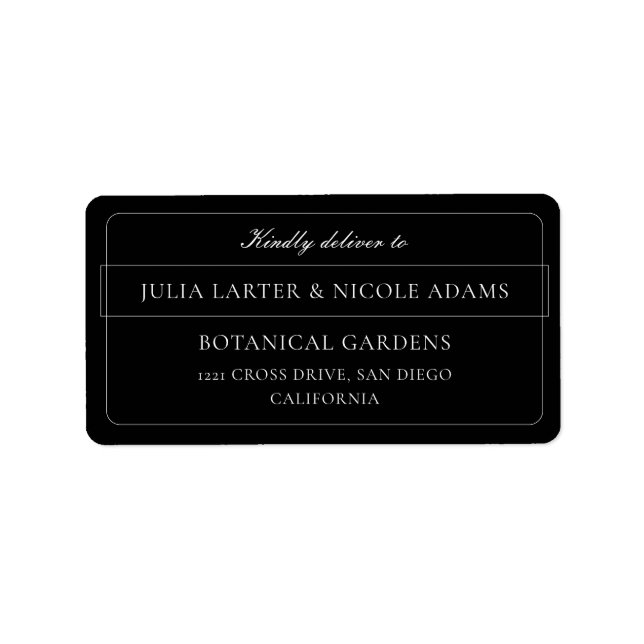 Classic Ivory Black Calligraphy Address Labels (Front)