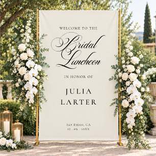 Classic Ivory Black Calligraphy Bridal Luncheon Banner