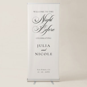 Classic Ivory Black Calligraphy The Night Before Retractable Banner