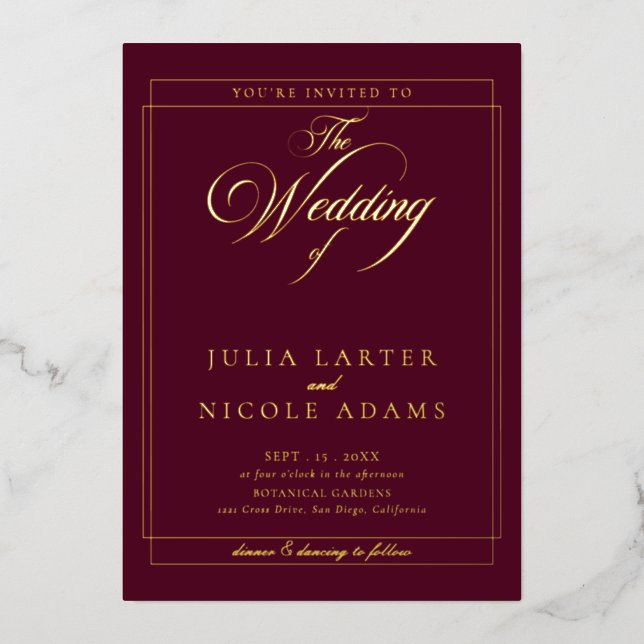 Classic Ivory Black Calligraphy Wedding (Front)