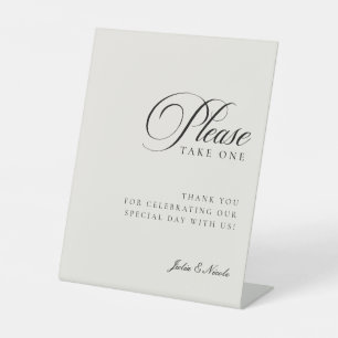 Classic Ivory Black Please Take One Wedding Sign