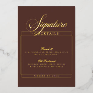 Classic Ivory Black Signature Cocktails Sign