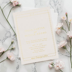 Classic Ivory Black Simple Minimalist Wedding