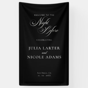 Classic Ivory Black The Night Before Banner Sign