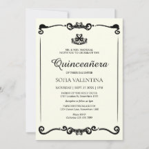 Classic Ivory Black Tiara Quinceanera