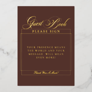 Classic Ivory Black Wedding Guest Book Sign