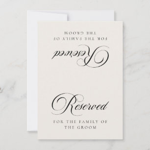 Classic Ivory Black Wedding Reserved Table Card
