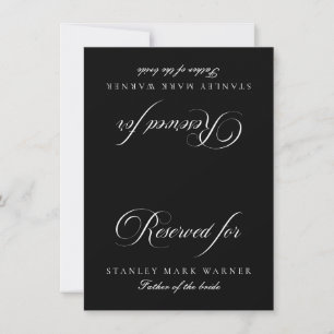 Classic Ivory Black Wedding Reserved Table Card
