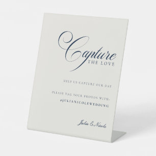 Classic Ivory Blue Capture The Love Wedding Sign