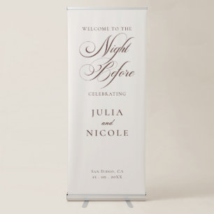 Classic Ivory Brown Calligraphy The Night Before Retractable Banner