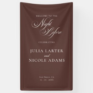 Classic Ivory Brown The Night Before Banner Sign