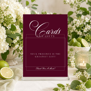 Classic Ivory Burgundy Cards & Gifts Wedding Sign