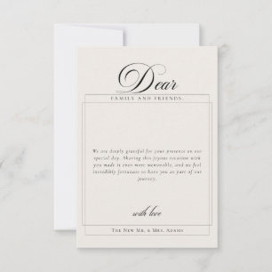 Classic Ivory Calligraphy Overlay Photo Thank You Invitation