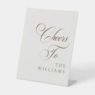 Classic Ivory Choco Brown Cheers To Wedding Sign