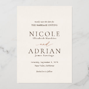 Classic Ivory Elegant Wedding Save the Date