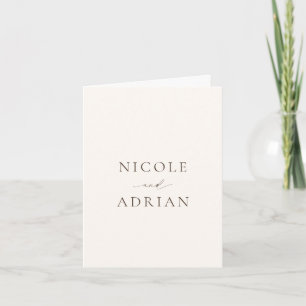 Classic Ivory Elegant Wedding Thank You Card