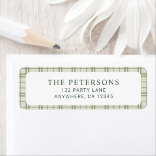 Classic Ivory & Green Plaid Christmas Address